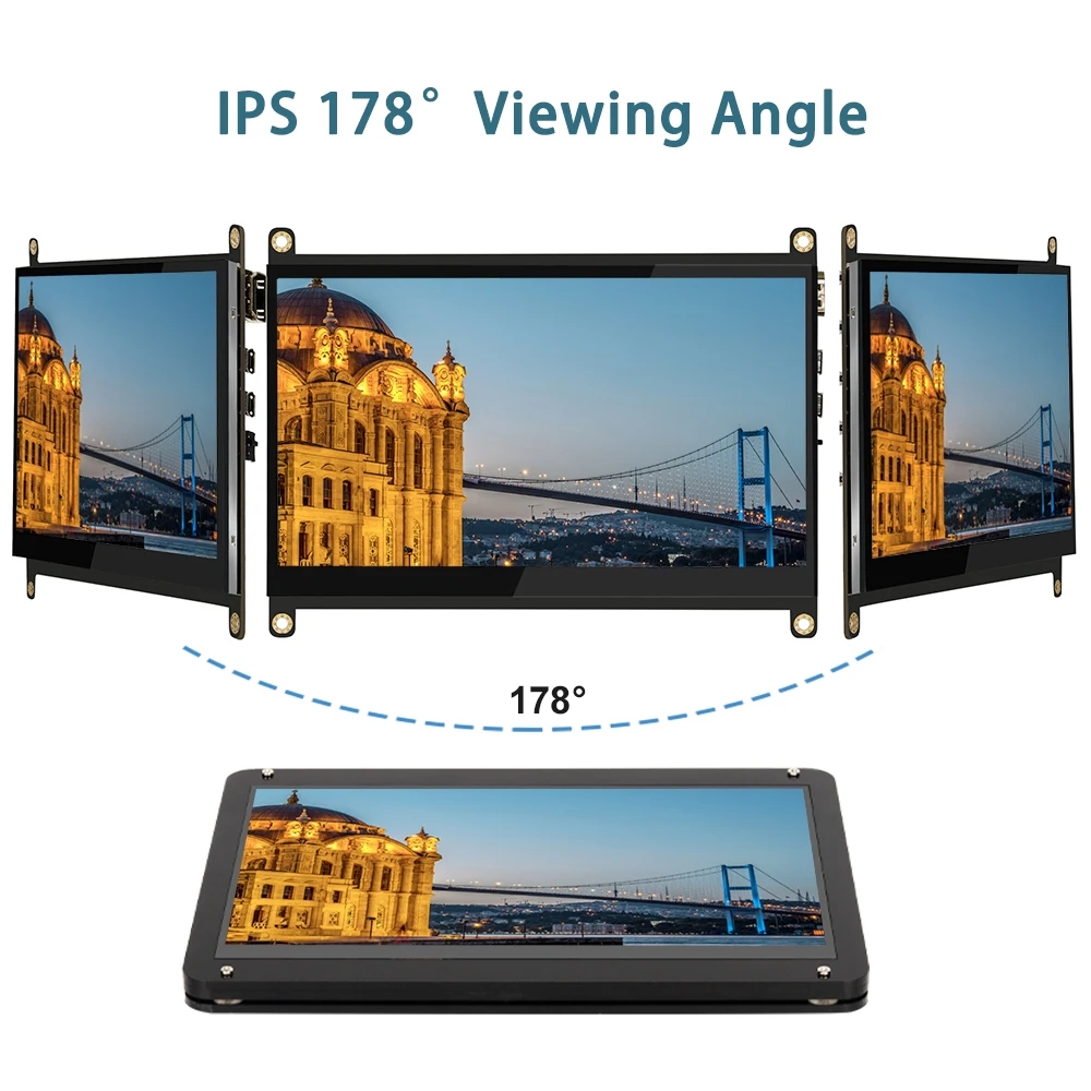 10.1 7นิ้วจอแสดงผล HDMI Aida64โมดูล LCD,raspberry PI จอแสดงผล IPS 1024X600 USB Powered 7นิ้ว PC CPU