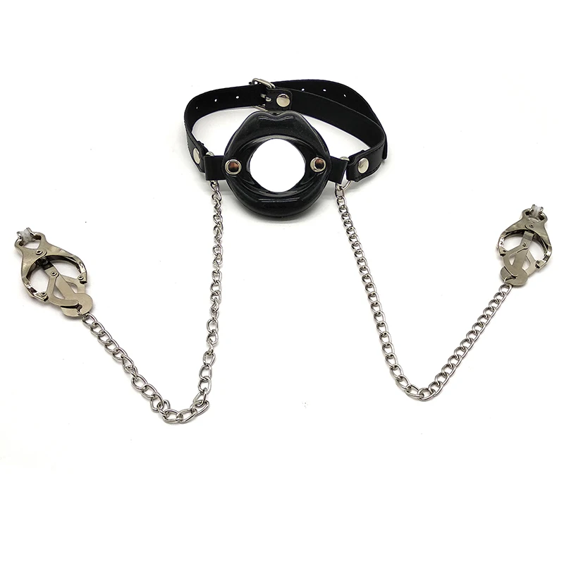 Sex Open Breathable Mouth Gag Nipple Clamps Bondage BDSM Fetish Mouth Restraints Sex Toy Ball Gag Exotic Accessories