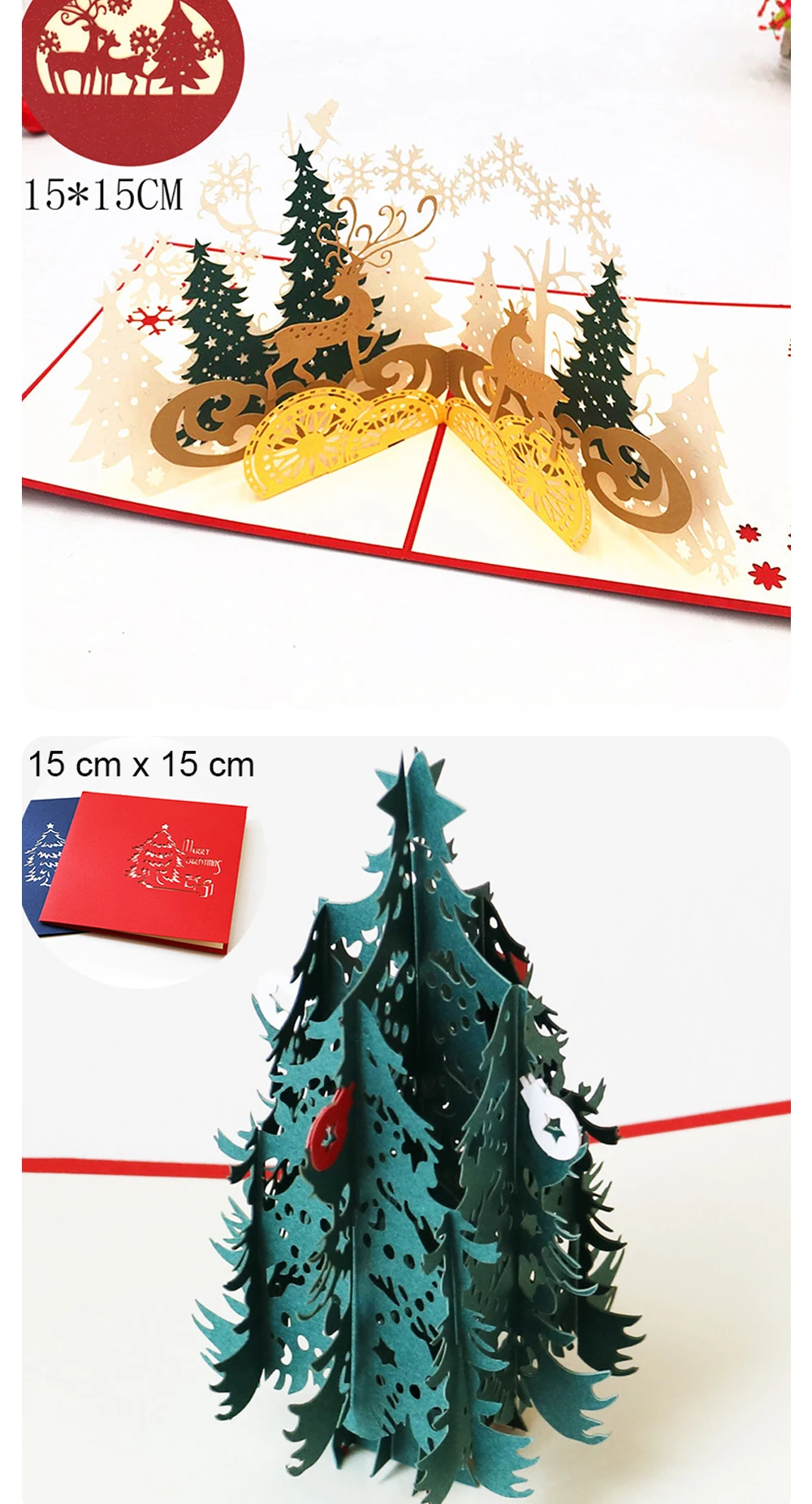 3D Pop-Up Weihnachtsmann-Karten Frohe Weihnachten Grußkarten Partyeinladungen Geschenke Neujahrsgrüße Jubiläumsgeschenke Postkarte – Detail 9
