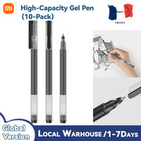 Xiaomi High-Capacity Writing Gel Pen 10-Pack 4x Writing Length Japanese MiKuni ink 0.5mm Spring Bullet Nib for Student Teacher