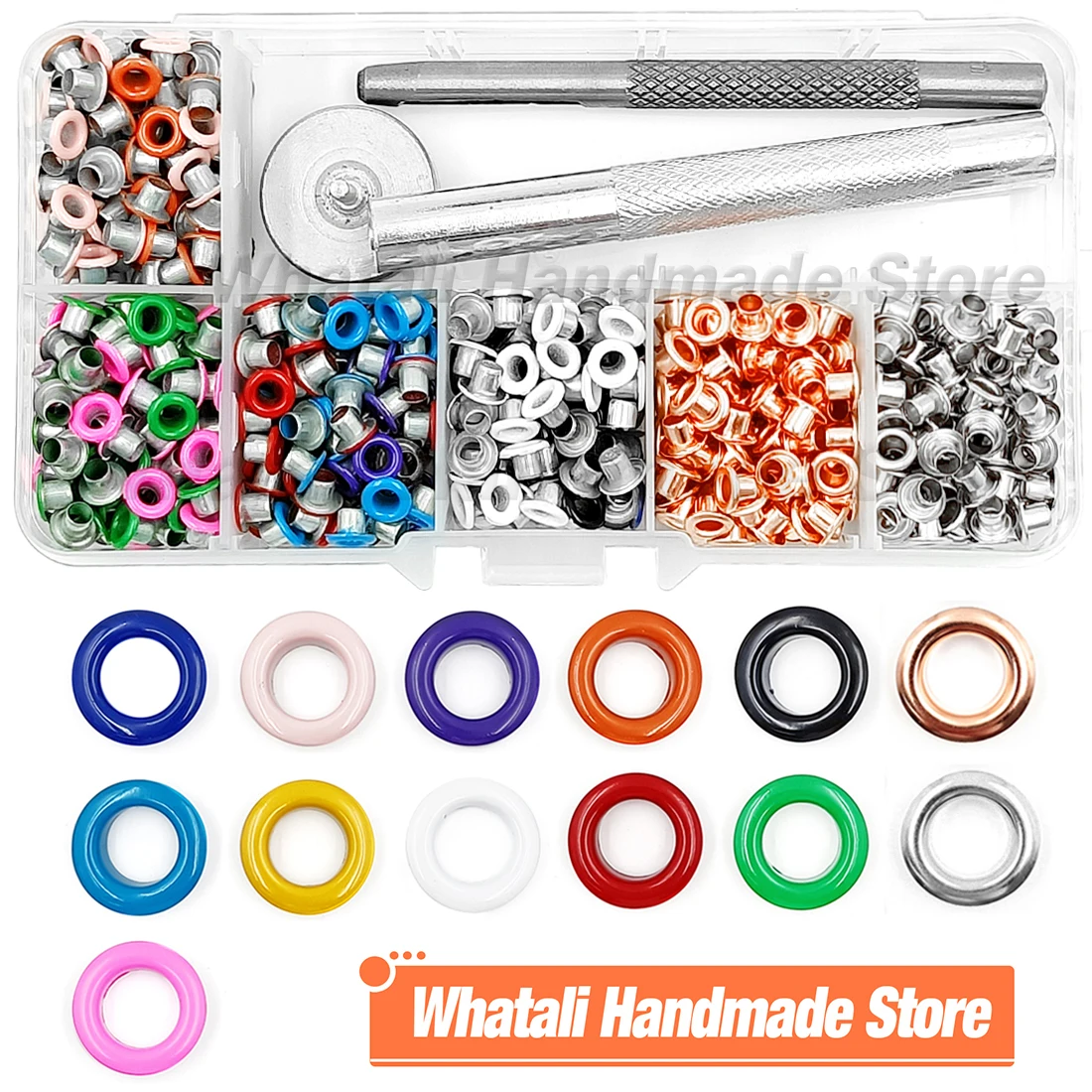 540pcs Metal Eyelets Grommets With Installer Punch Tool Set Kits For Leathercrafts Clothing Shoes Caps Belt With Storage Box