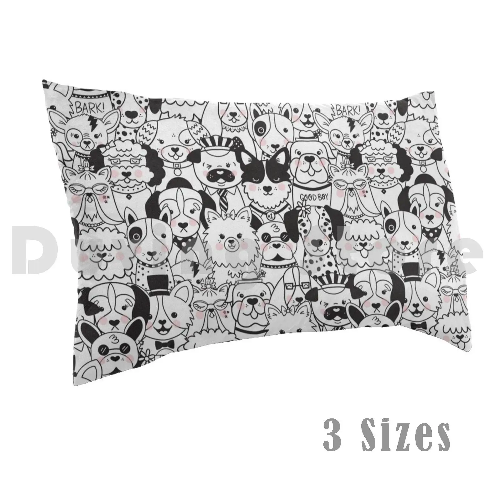 Puppy Party Pillow Case Printed 50x75 Dogs Puppies Puppy Corgi Dalmatian Bull Dog Sheepdog Chihuahua Hound