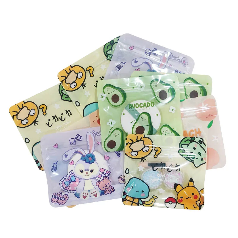 Cute Cartoon Pattern Reusable Ziplock Plastic Packaging Bags Food Tea Candy Snack Pouches