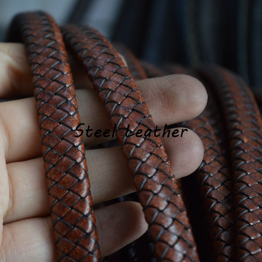 2m/lot Approx 12*6mm Leather Rope Bracelet Jewelry Making Flat Braided Cord Rope Accessories Jewelry Findings Handmade Gift