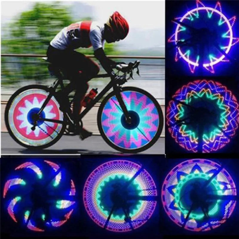 Bicycle Bike Tyre Tire Wheel Lights 16 LED Flash Spoke Light Warning Light Colorful Bicycle Lamp Wheel Light Bike Accessories