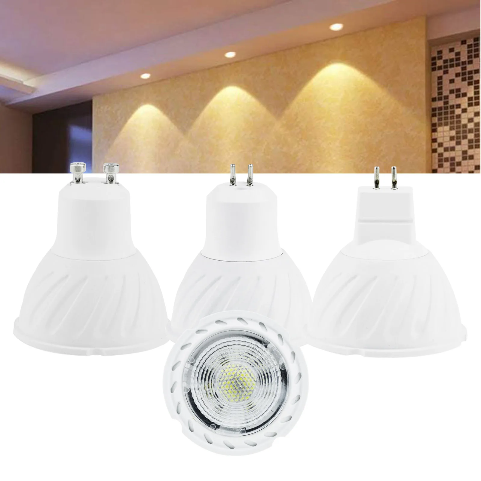 Imagem -06 - Dimmable Gu10 Led Spotlight 220v 7w Mr16 Gu5.3 Conduziu a Lâmpada Cob 45 Ângulo de Feixe Branco Quente Frio Bombilla Lâmpada para Escritório em Casa 10x