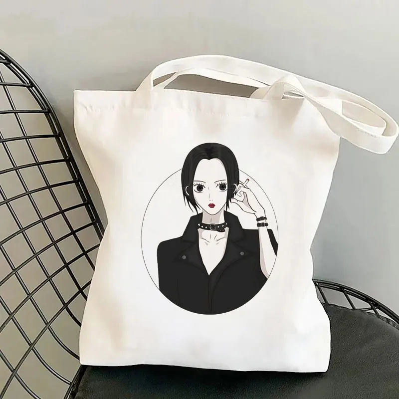 Japanese Anime Nana Print Harajuku Reusable Shopping Bag Foldable Canvas Tote Bag Shoulder Bag Teacher Book Bag Eco Travel Bags