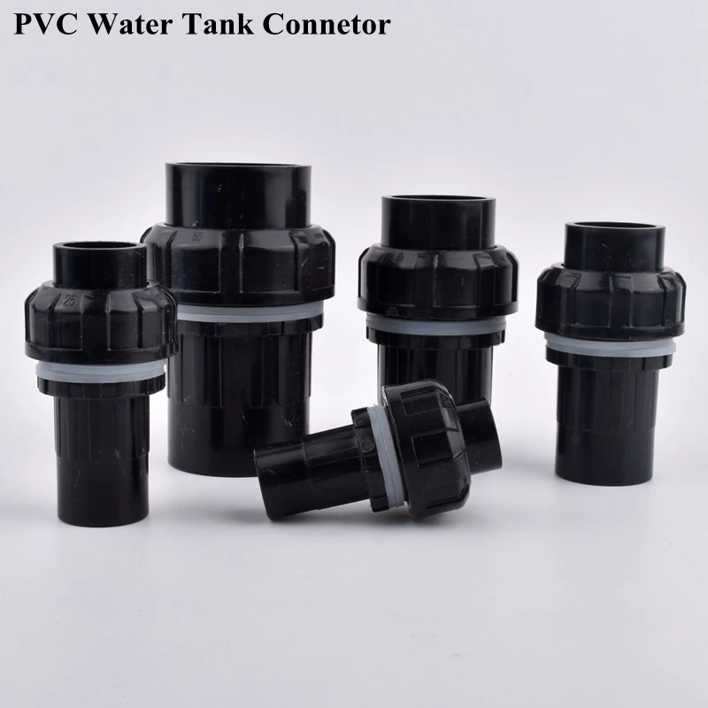 

1pc 20-50mm PVC Pipe Aquarium Fish Tank Water Inlet Outlet Connector Garden Watering Home DIY Water Tank Supply Tube Drain Joint