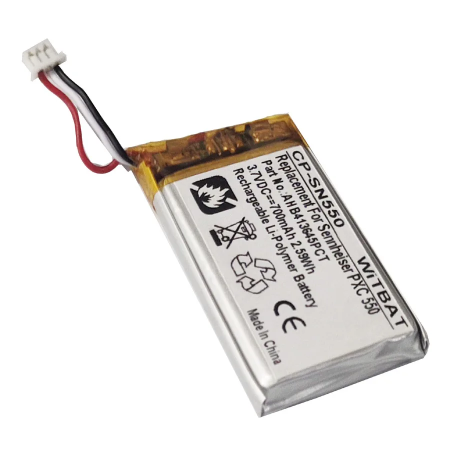 1300mAh Battery for Sennheise PXC 550 Headphone AHB413645PCT