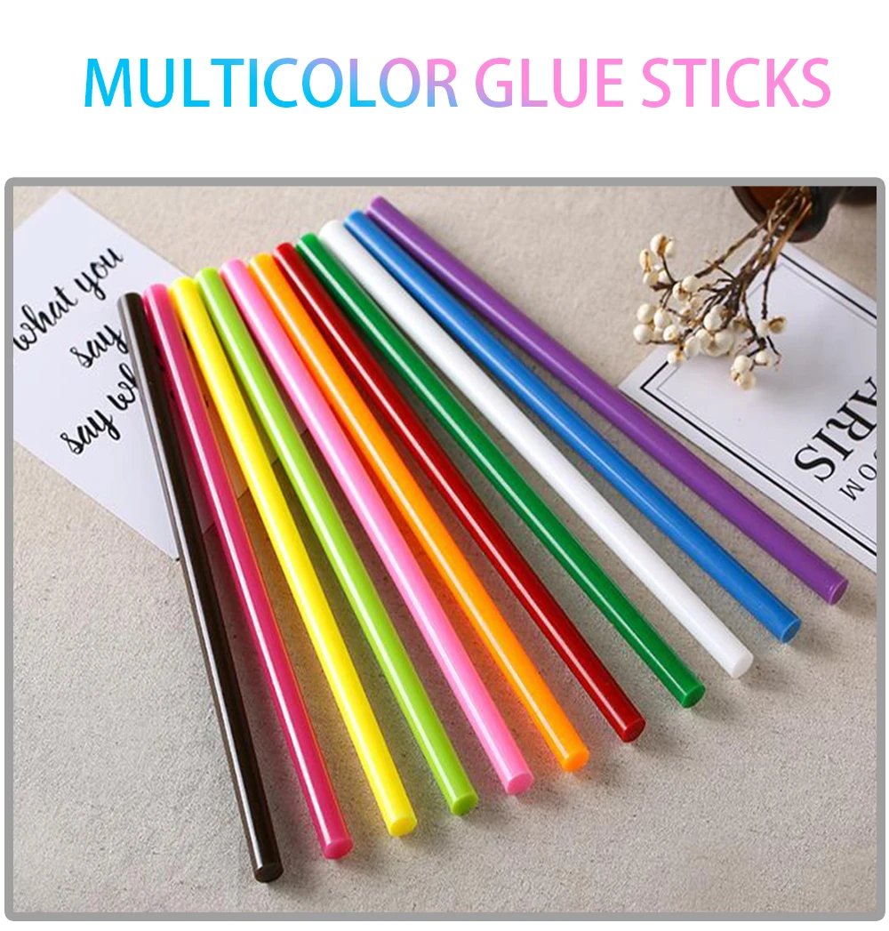 Professionelle DIY-Klebestifte: 1 Packung 11 Stück Mehrfarbiger Heißkleber 11mm/7mm X 200mm Hochfeste Verbindung für Bastelarbeiten – Detail 2