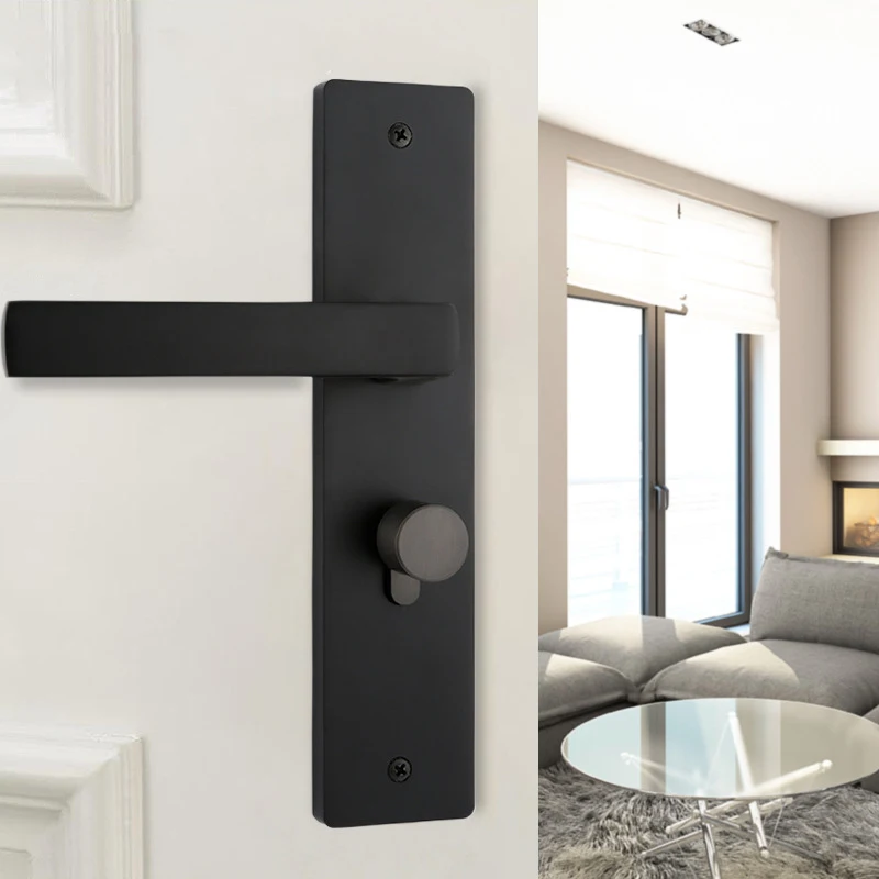 Modern American Sliding Door Lock Zinc Alloy Black Puerta Interior Door Lock For Wooden Doors Furniture Handle Locks