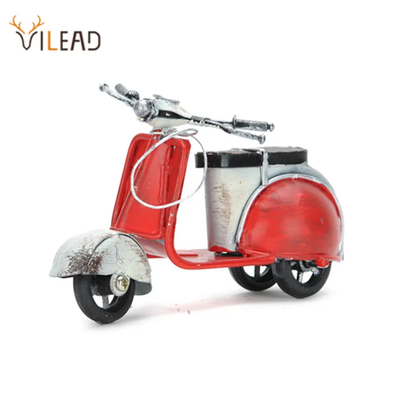 Vilead American Little Sheep Iron Motor Figurines Vintage Home Decor Motorcycle Roman Holiday Souvenirs Desktop Decoration House