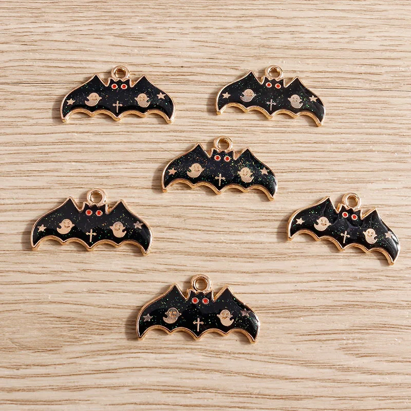 10 teile/los Halloween Charms Emaille Nette Kürbis Fledermaus Geister Charms Anhänger für Schmuck Machen Halsketten Ohrringe DIY Handwerk Versorgung – Detail 7