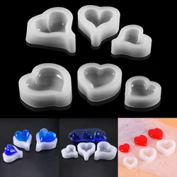 Molde de silicona en forma de corazón 3D, resina epoxi, colgantes de llavero, molde de jabón, moldes de vela para accesorios de fabricación de joyas DIY