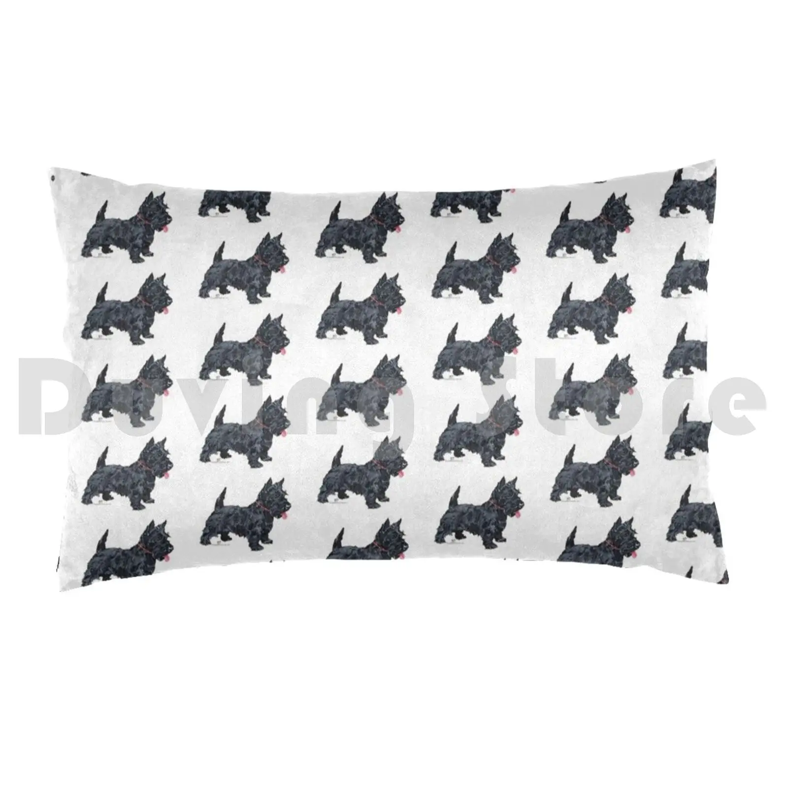 Scottish Terrier Ready To Play Pillow Case Printed 50x75 Maggie Ross Dogs Maggie Ross Scotties Scottish