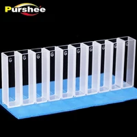 Cubeta de vidrio estándar de 10 piezas (sin tapa) y fondo leve con un camino de 10 mm de longitud