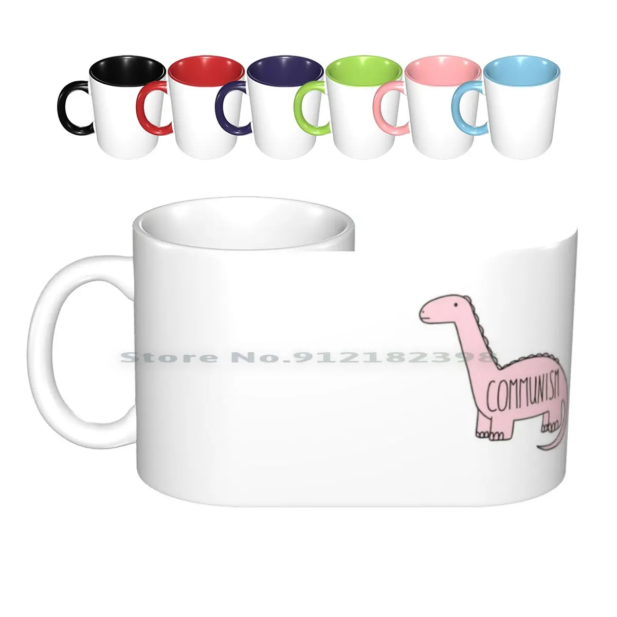 Mug Keramik Seni Digital Commie Dino Cangkir Kopi Mug Teh Susu Anneke618 Raedunn Daerunn Botol Hadiah Antik Tren Kreatif