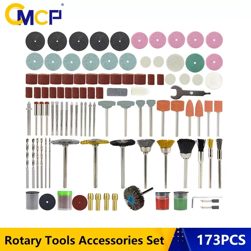 

CMCP 173pcs Rotary Power Tool Set Grinding Sanding Polishing Cutting Tool Kit Fit Dremel Mini Drill Bit Set Abrasive Tool