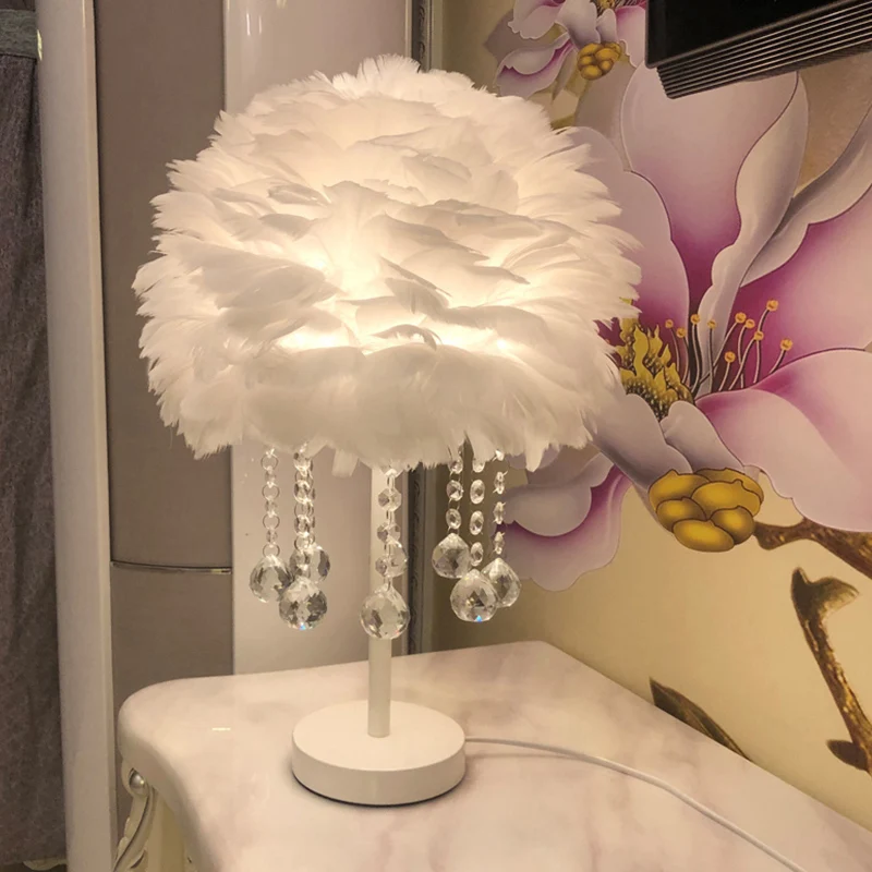 Table Lamps For Bedroom Feather Desk Lamp Living Room  Bedroom Study  Modern Bedside  Decoration Interior  Lighting night lights