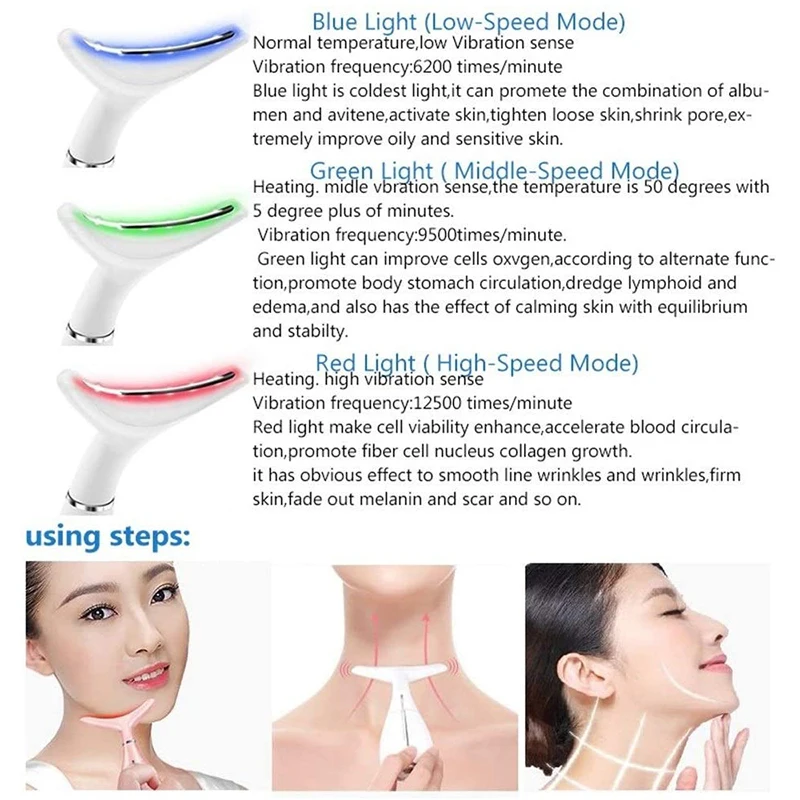 LED Photonen therapie Hals und Facelift ing Massage gerät Vibration Haut straffen Schönheit reduzieren Doppel kinn Anti-Falten entfernen Gerät