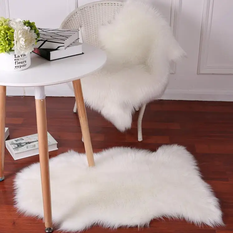 Warm Sheepskin Carpet Faux Carpets Floor Mat Pad Skin Fur Rugs Soft Rugs For Home Living Room Bedroom Floor Mats Faux Fur Carpet