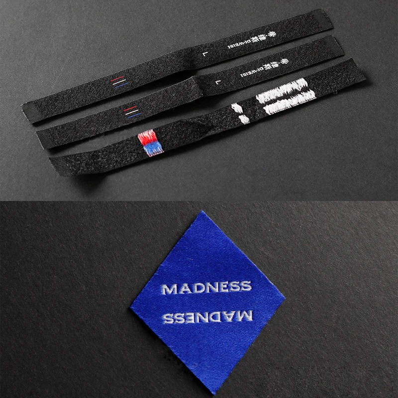 Customized Garment Labels/woven Labels Clothing Embroidered Tags LOGO With Cut Fold Custom Clothing HangTag Children's Clothing view 5