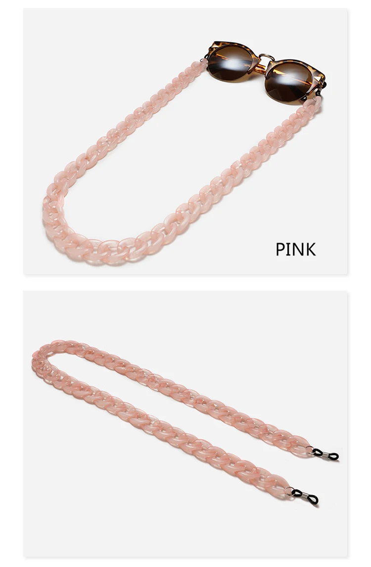 Mode Acryl Brillen Ketten Sonnenbrillen Schnur Anti-Rutsch-Sonnenbrille bänder hängen Ketten am Hals Brillen zubehör – Detail 19