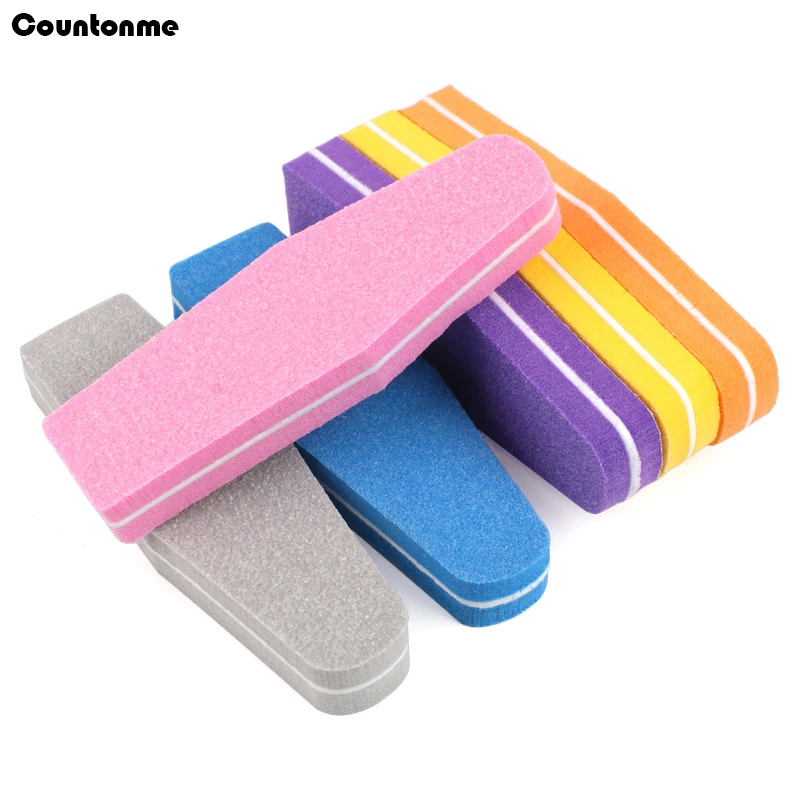 

5 шт./10 шт. мини-буфер для ногтей, губка с алмазными блоками, 100/180, разноцветные гелевые полирующие шлифовальные буферные полоски, маникюрные инструменты