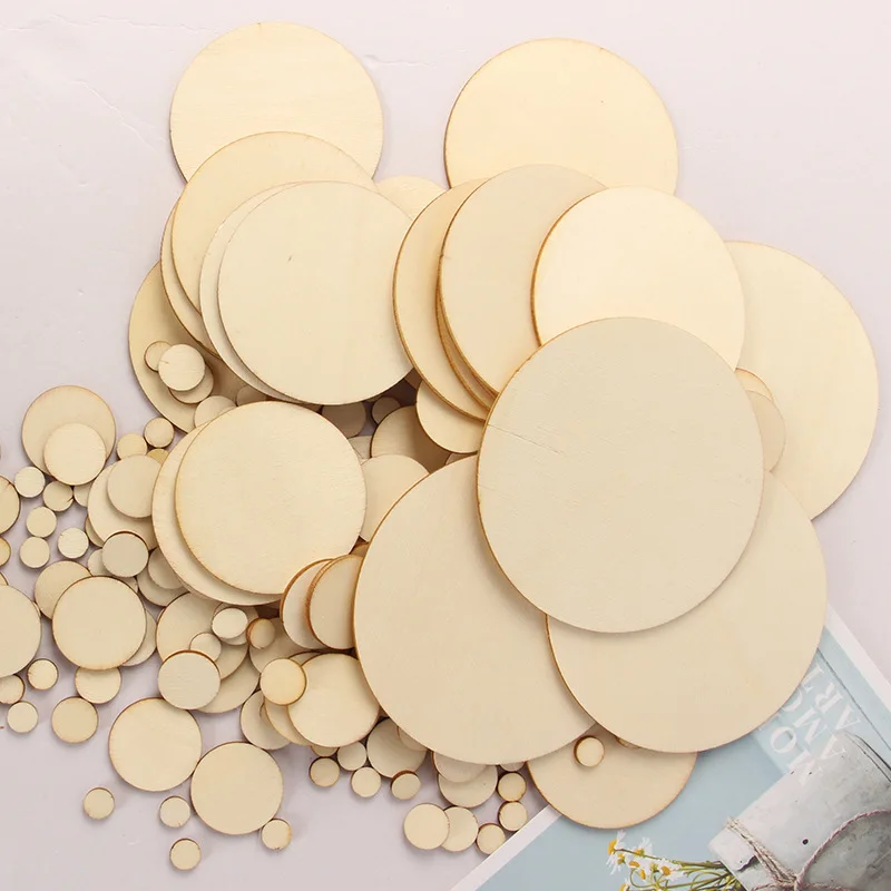 1cm-10cm Natural Pine Round Unfinished Wood Slices Circles soild color for Wood Craft Wedding Birthday Christmas Ornament Decor