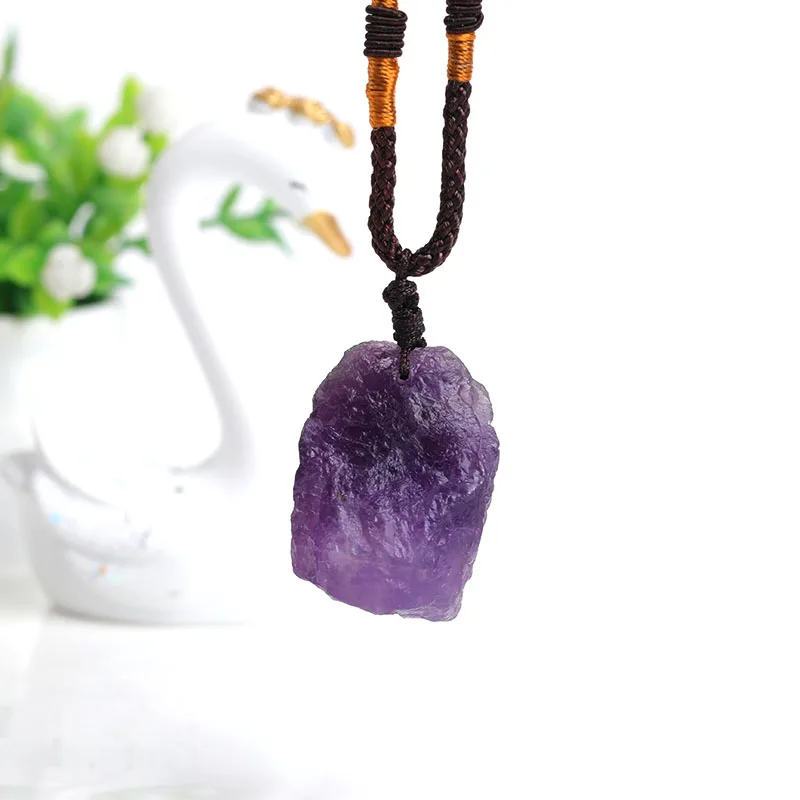 1PC Natural Aquamarine Amethyst Jewelry Necklace Pendant Irregular Raw Crystals Healing Stone Gems Minerals Female Jewelry Gifts