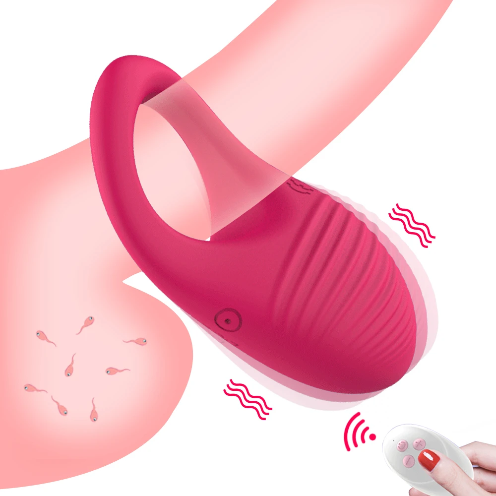 10 Speeds Penis Vibrator Wireless Remote Control Vibrating Cock Ring Clitoris Stimulator Delay Ejaculation Ring Sex Toys For Men