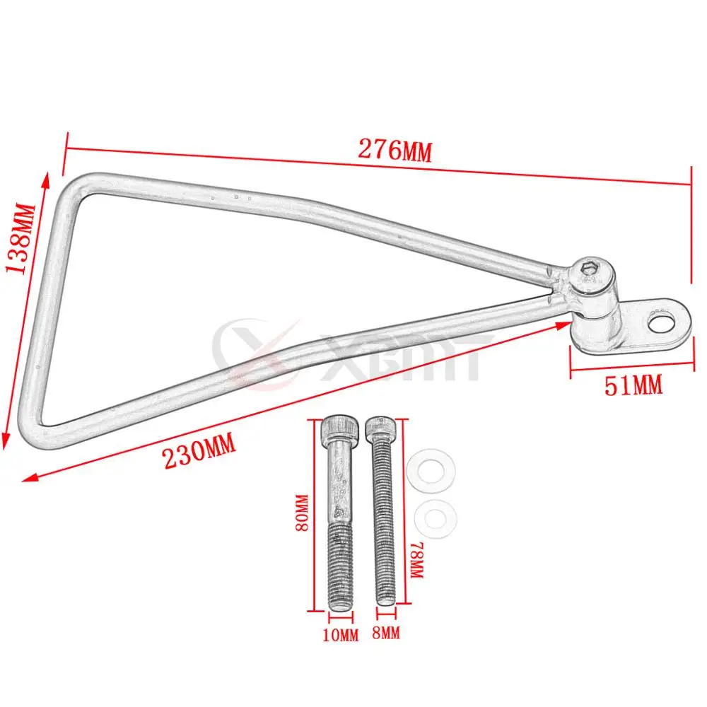 Universal Motorcycle Chrome Black Saddle Bag Saddlebag Support Bars Mount Bracket For Honda Little Cub 14 50 55