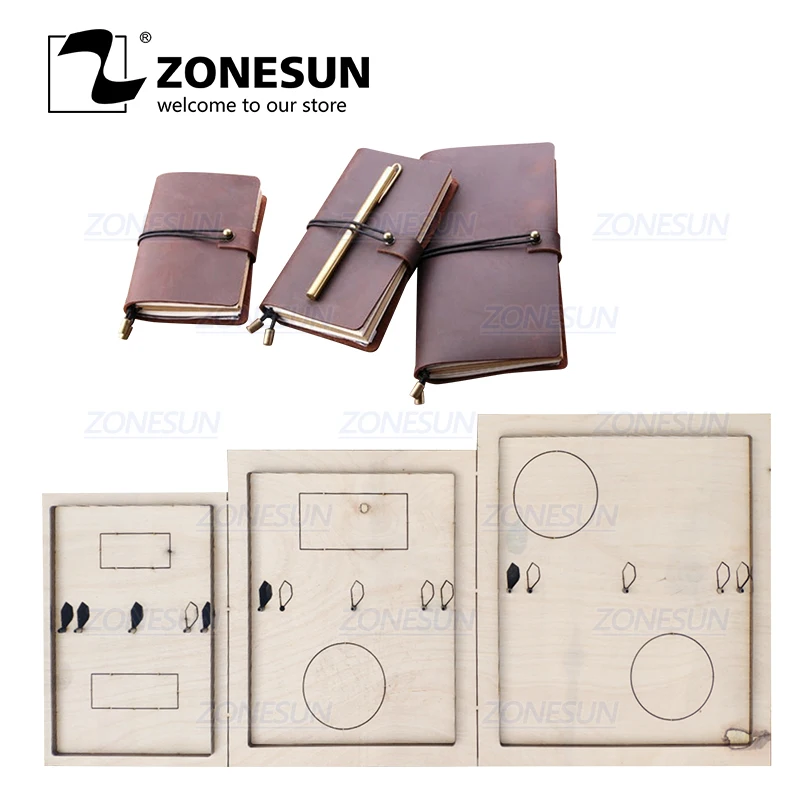 

ZONESUN S1 Notebook Passport Cover DIY Wood Dies Stencil for Leather Craft Card Holder Die Cut Knife Mould Set Hand Punch tools