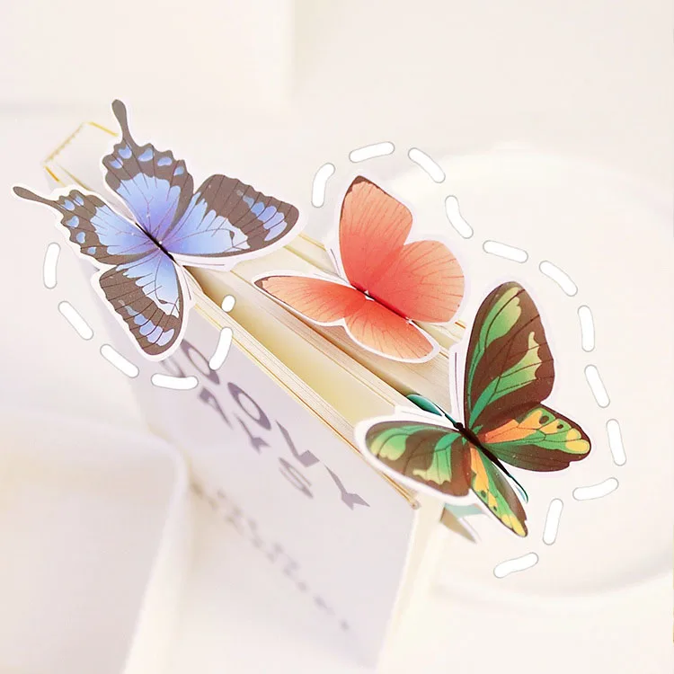 5-10PCS/SET kawaii Bookmarks Butterflies Paper Clips Flowers Marker Message Cards Vintage Bookmark School Supplies Children Gift