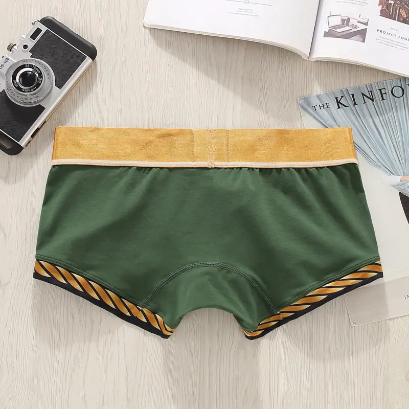 Mens Boxer Shorts Solid Color Cotton Mens Underwear Boxer Summer Mid Waist Underpants Breathable Men\'s Panties 2022 New