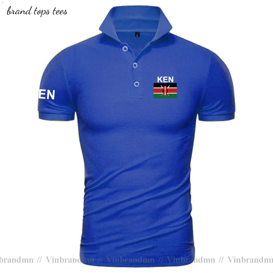 Republic of Kenya Kenyan polo shirts men short sleeve white brands printed for country 2021 cotton nation team flag printing KEN