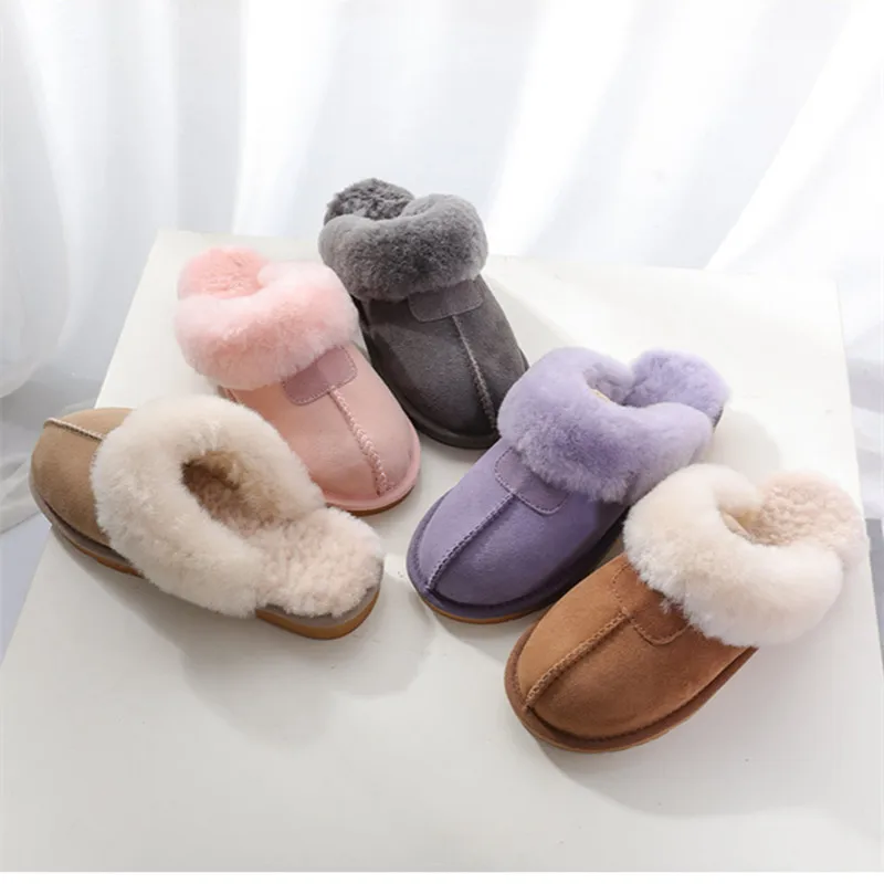 Kzzo Natuurlijke Schapenvacht Bont Pantoffels Mode Dames Winter Warme Indoor Slippers Topkwaliteit Zachte Wollen Huisschoenen