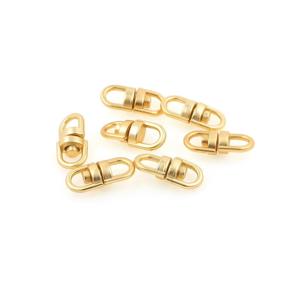 Swivel Connectors Brass Gold Key Buckle Charms Key Connectors For DIY Beads Jewelry Making