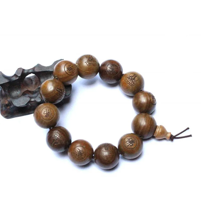 Shaolin – Bracelet en bois de santal, perles de prière bouddhiste, 2cm