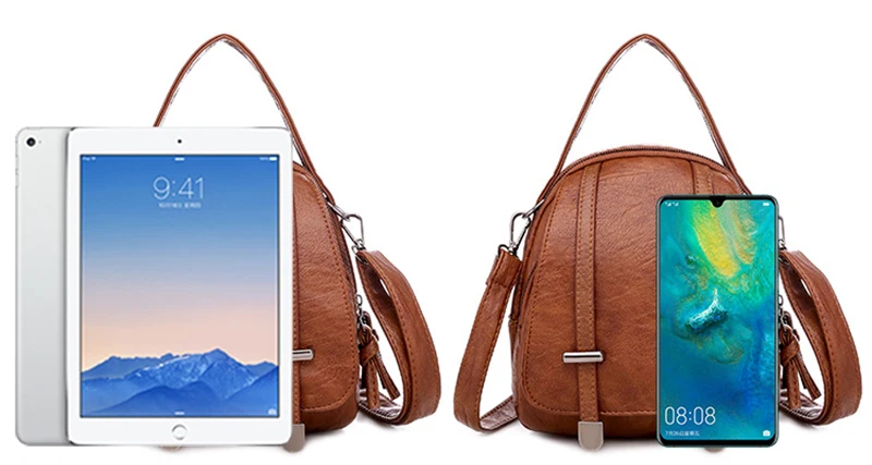 Multifunktionale Weiche PU Leder Kleine Schulter Tasche Für Frauen Vintage Mode Umhängetasche Weibliche Geldbörse Handy Handtasche – Detail 18