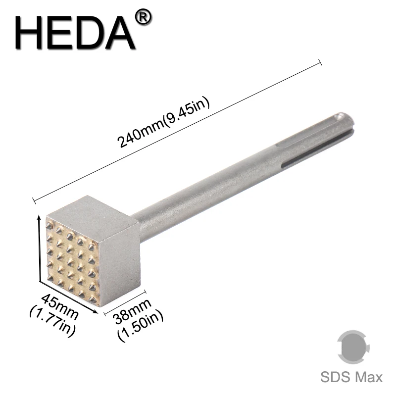 25 Teeth SDS Plus Bushing Tool, Multifunctional Breaker Head Surface Roughening Percussion Hammer Chisel for Wall Concrete Stone