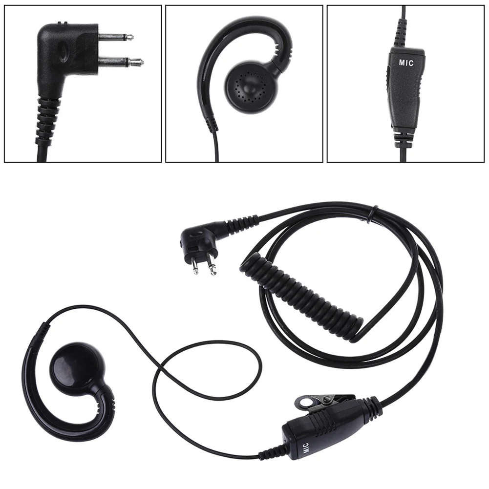 2-контактная гарнитура с поворотом на 180 ° и поворотным крючком для наушников PTT Mic для Motorola GP300