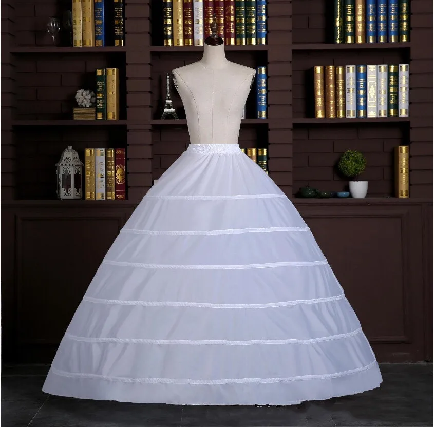 6 Rings Wedding Dresses Petticoats Hoops Ball Gowns Underskirts Bridal Dresses Crinoline Petticoats