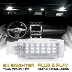 LED Interior Sun Visor Vanity Mirror Lamps Reading Light For VW Golf 4 5 6 Passat CC B5 B6 B7 Polo Tiguan Scirocco Jetta Touran