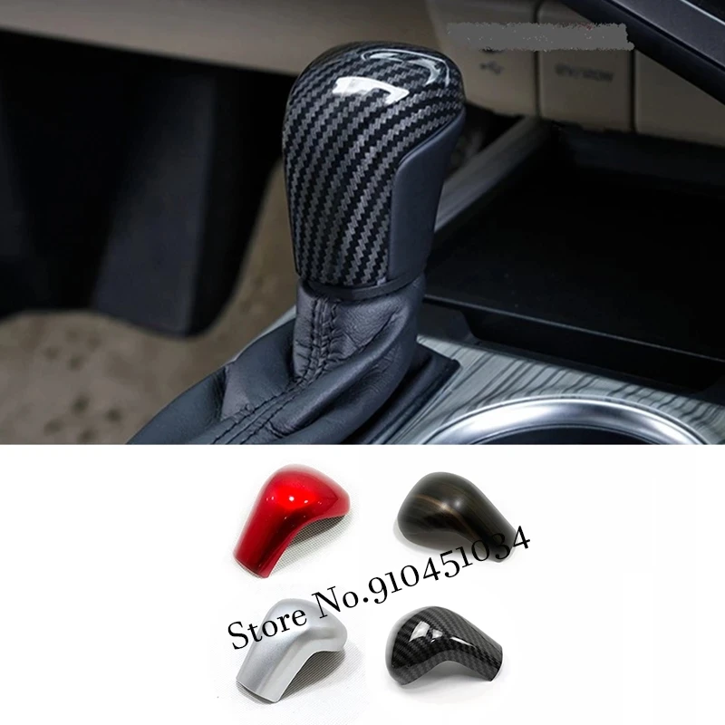 For Toyota Yaris 2020 2021 Carbon Fiber Red Silver Color Gear Knob Hand Shift Head Cover Moulding Trim Car Styling Accessories