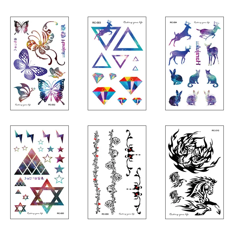 Personalized Fashion Color Element Feather Men and Women Tattoo Stickers Color Small Fresh Disposable Tattoo Water Stickers