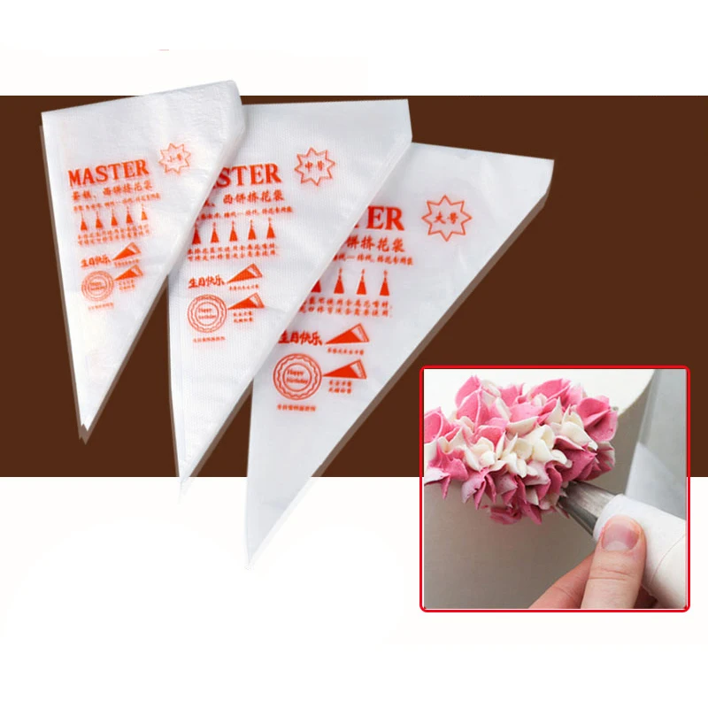 20PCS Disposable Piping bag Icing Nozzle Fondant Cake Decorating Pastry Tips Tools Small Large Size cake tools