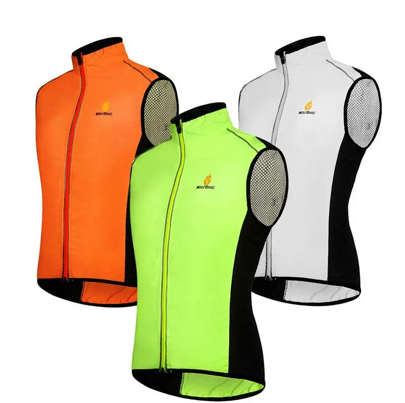 

WOLFBIKE Waterproof Reflective Breathable Windproof Cycling Clothing Bike Bicycle Cycle Vest Sleeveless Riding windproof vest