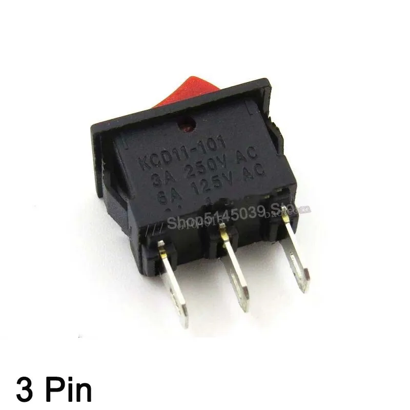 10Pcs/Lot KCD11 10*15mm High Quality Snap-in On/Off Position Snap Boat Rocker Button Switch 3A/250V