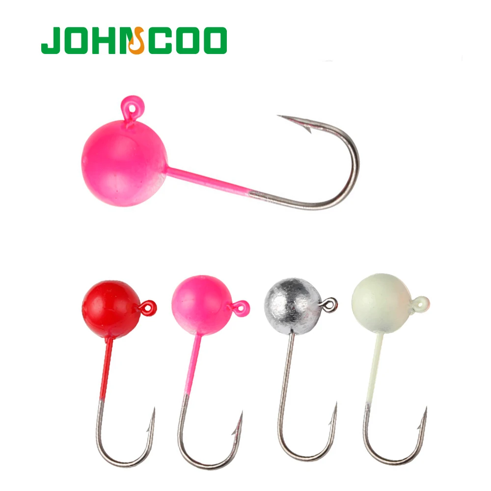 JOHNCOO 10pcs UL Fishing Hook Jig Head 1g-7g Barbed Hook Soft Lure Light  Jigging Hook Fishing Hook Head Hook